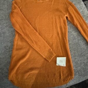 Zenana Outfitters Vibrant Orange Crew Neck Sweater